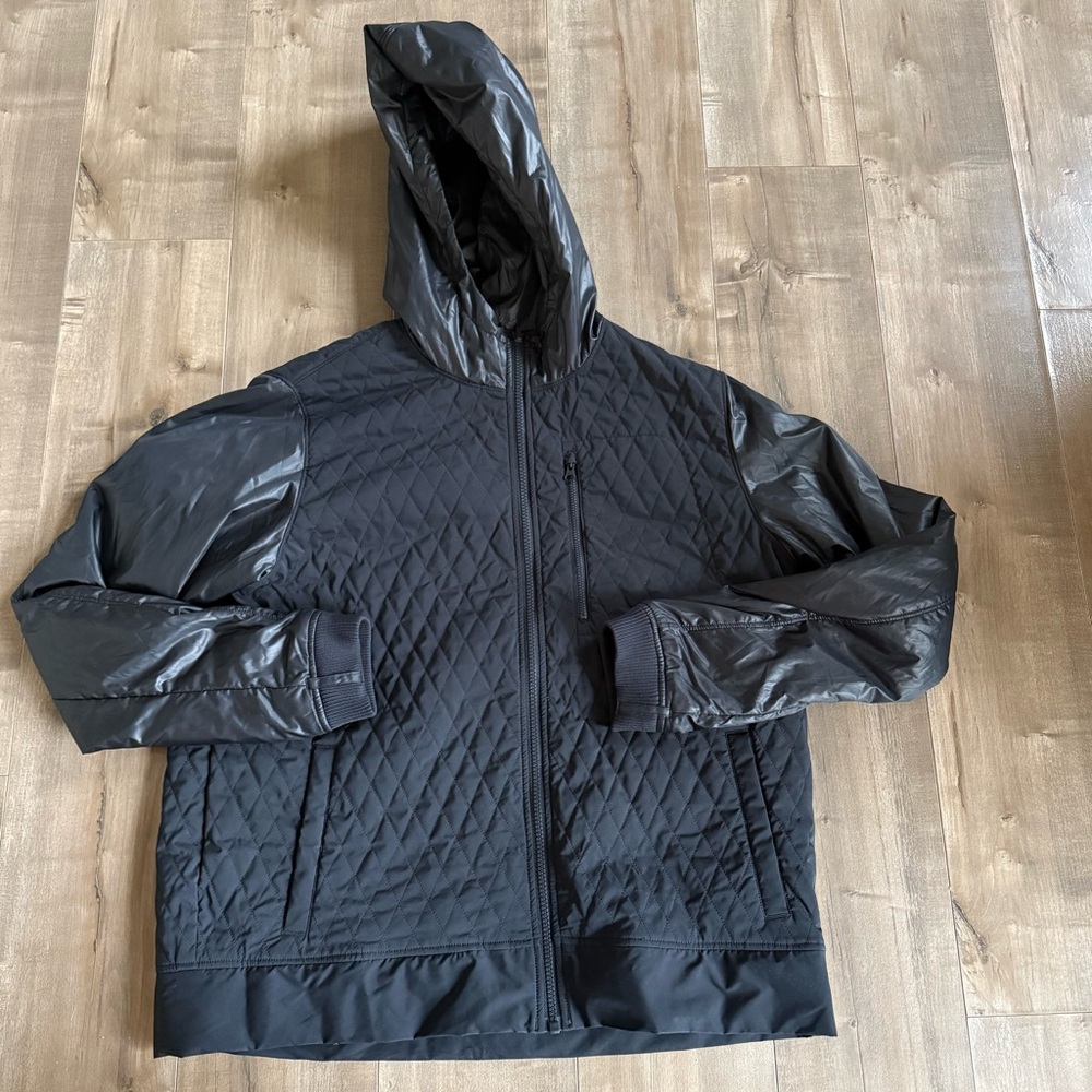 Under Armour Jacket Quilted Primaloft Women Large Cold Gear Black Lightweight